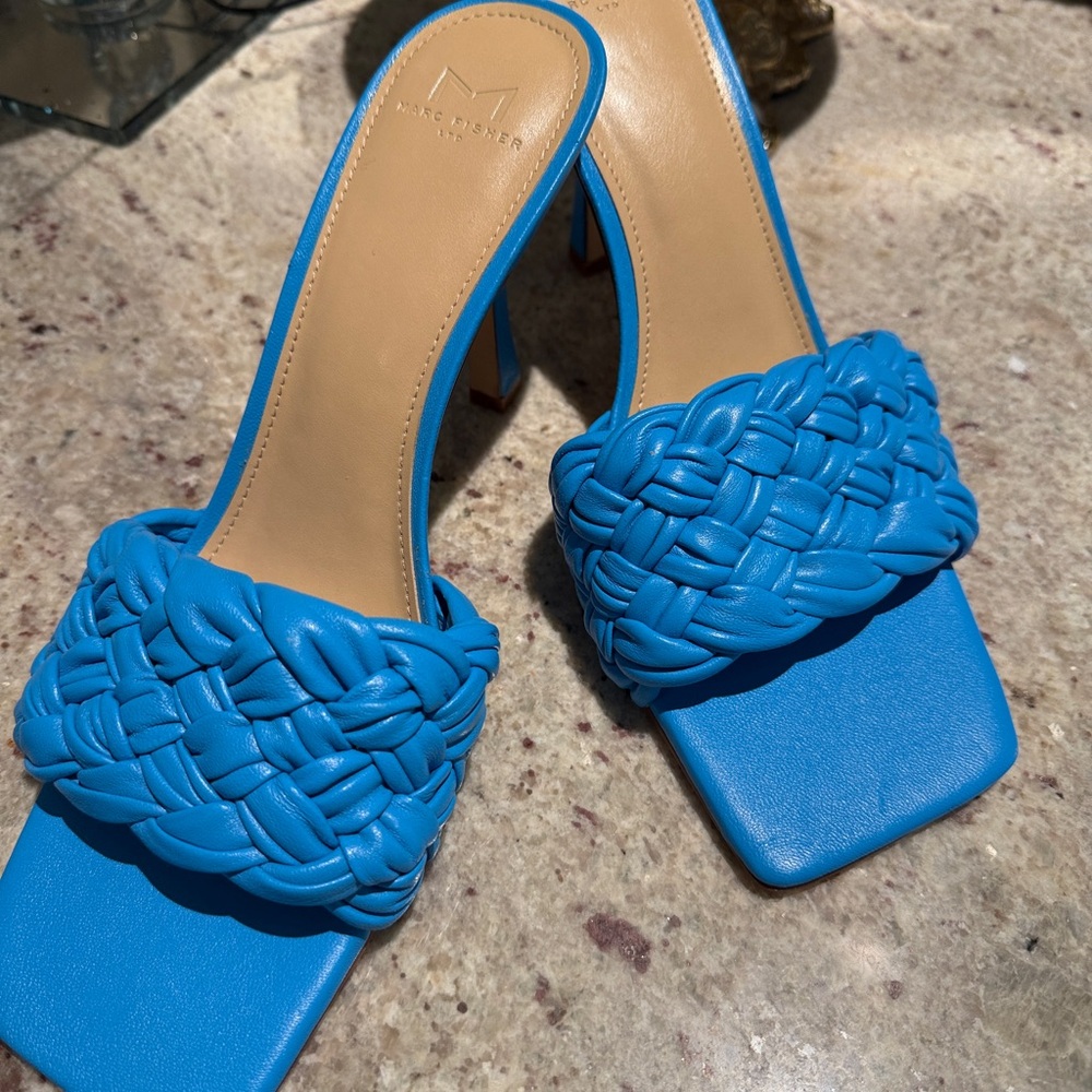 Marc Fisher Vibrant Blue Braided Heels
